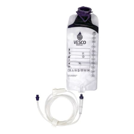 Vesco Gravity Feeding Bag Set with ENFit Connector, NonSterile, 1000 mL - Case of 30 - Image 1