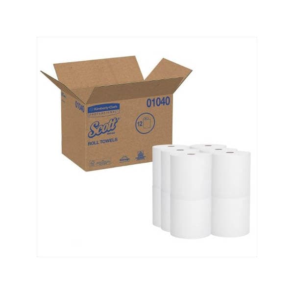Scott Essential 1-Ply Paper Towel, 8 Inch x 800 Foot - Case of 12 - Image 1