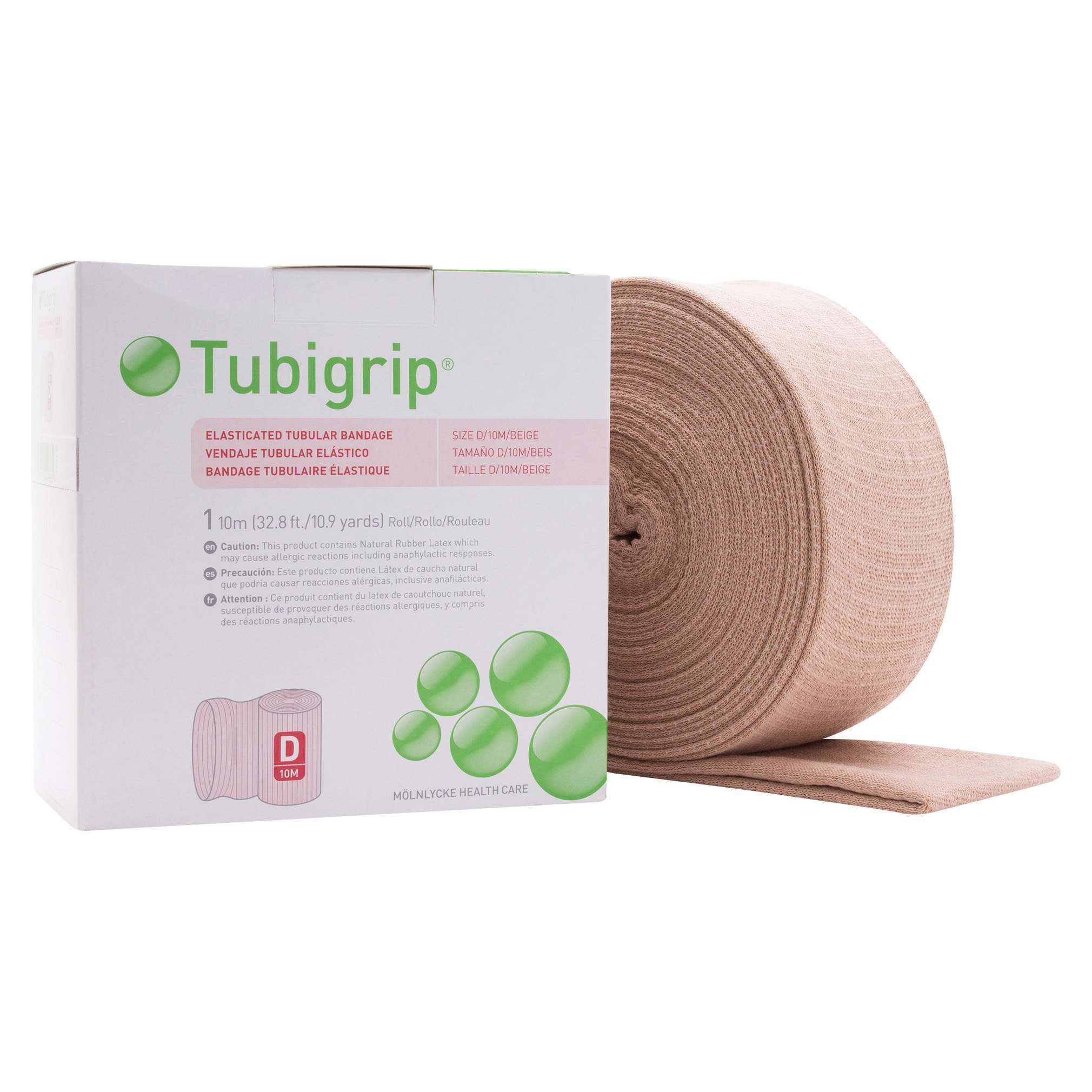 Tubigrip Elastic Tubular Support Bandage Beige Color, 3 Inch x 11 Yard, Size D - Each - Image 1