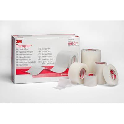 3M Transpore Waterproof Surgical Plastic Tape, 2 Inch x 10 yards - Box of 6 - Image 1