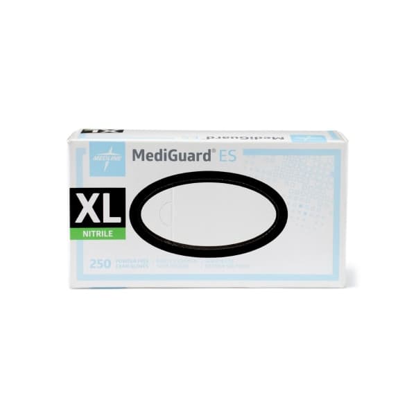 MediGuard ES Exam Glove Blue Beaded Cuff 2 mil to 4 mil Range, X-Large - Box of 250 - Image 1