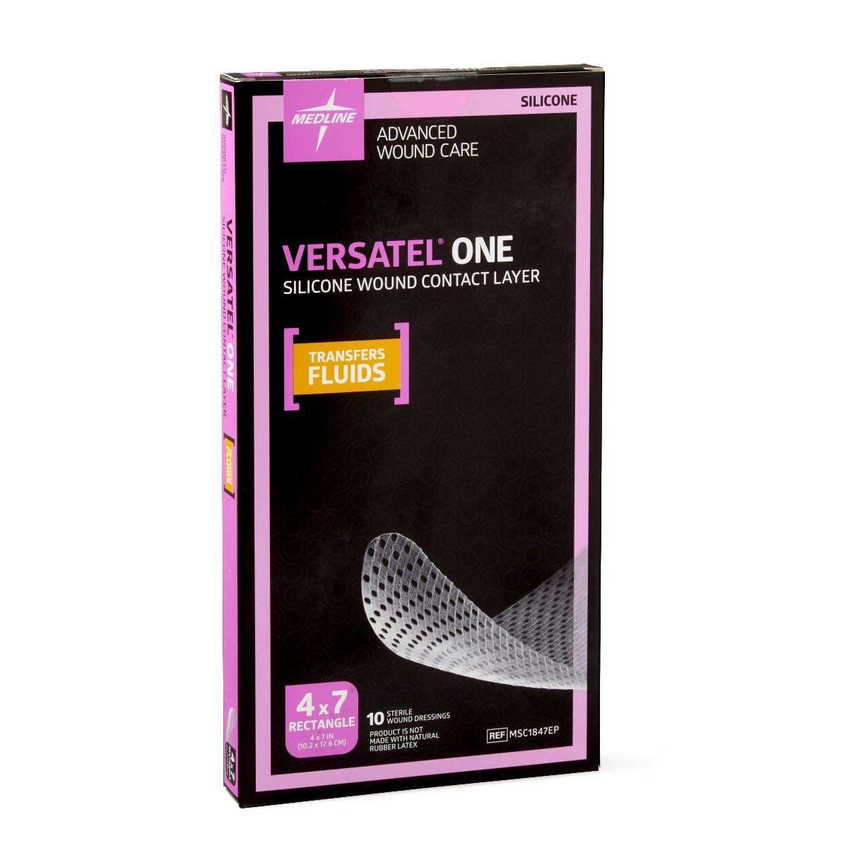 Versatel One Silicone Wound Contact Layer Dressing, 4 x 7 Inch - Case of 50 - Image 1