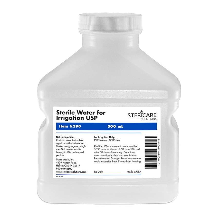 SteriCare USP Sterile Water For Irrigation, 500 mL - Case of 18 - Image 1