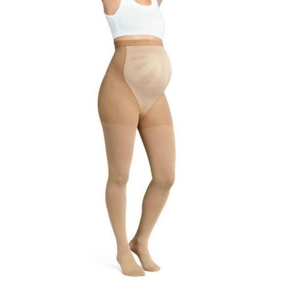 Jobst Maternity Opaque Waist High CT Compression Stockings, 20-30mmHg, Medium, Caramel - Pair - Image 1