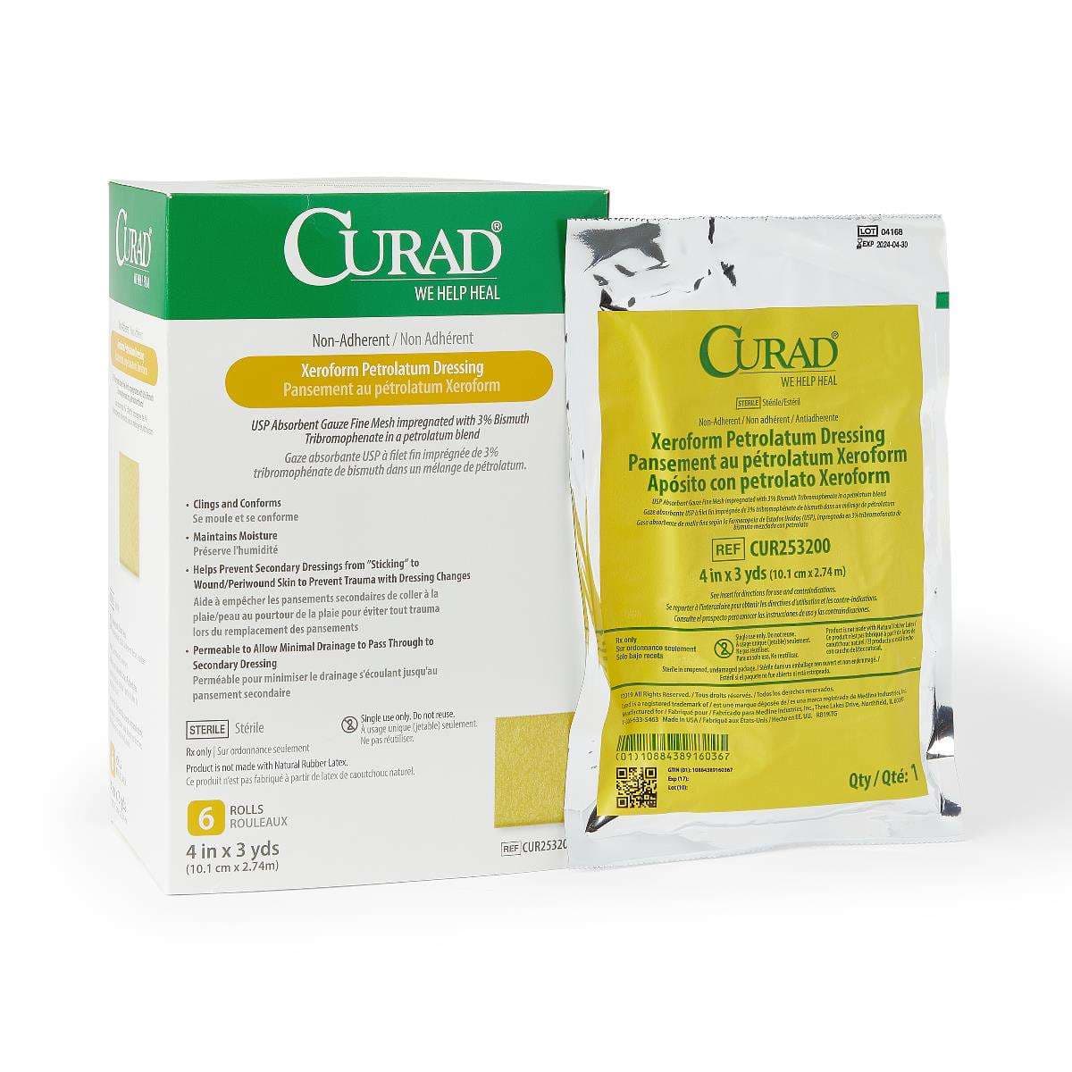 Curad Xeroform Non-Adherent Gauze Dressing - Box of 6 - Image 1