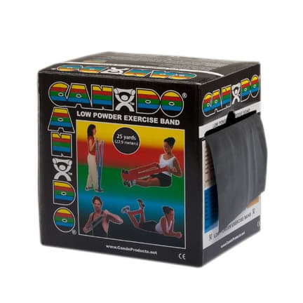 CanDo Low Powder Exercise Band, Black, Extra Heavy - Image 1