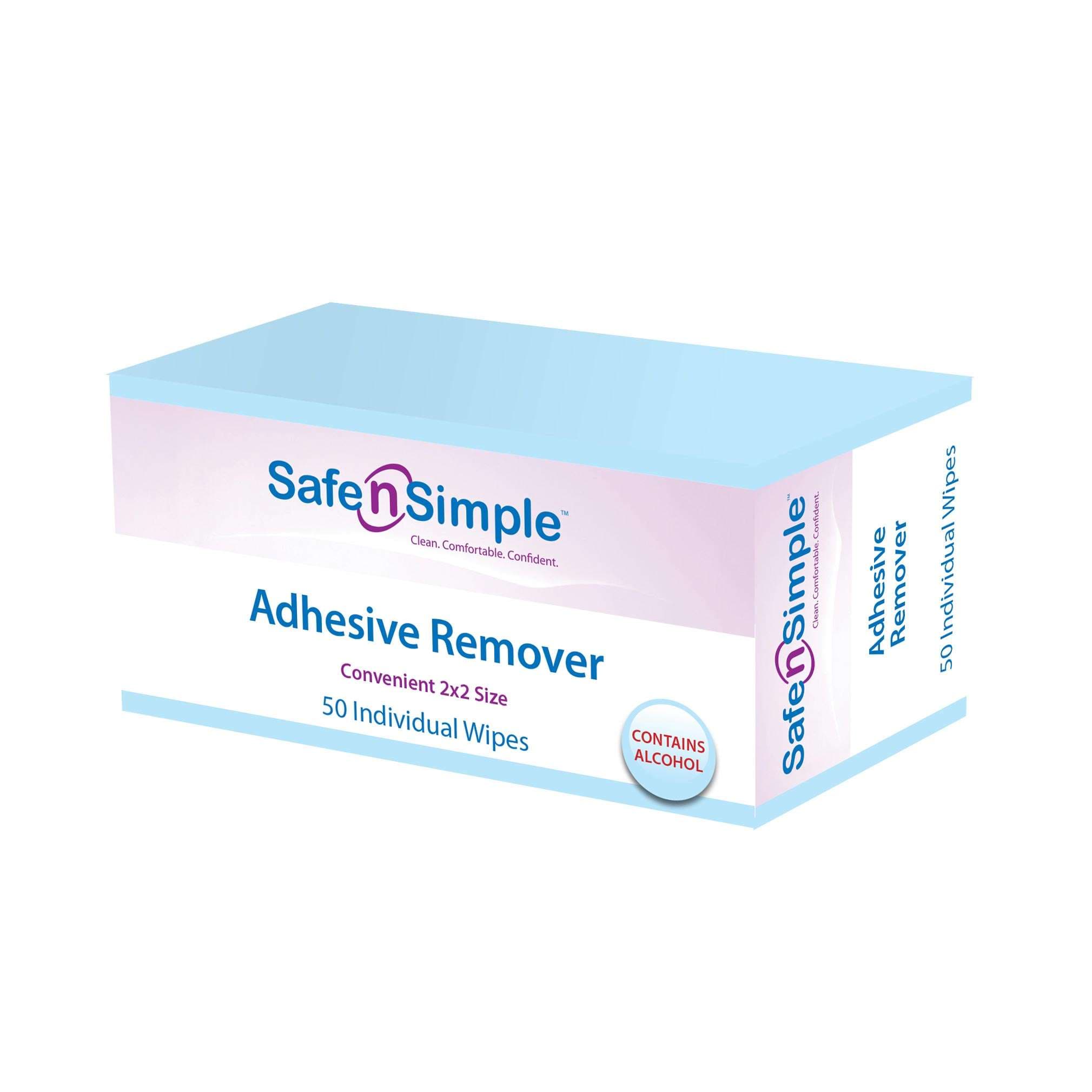 Safe n' Simple Adhesive Removers with Alcohol - Box of 50 - Image 1