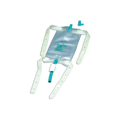 Bard Dispoz-A-Bag Leg Bag with Rubber Cap Valve, Sterile, Latex Straps, 19 oz - Each - Image 1