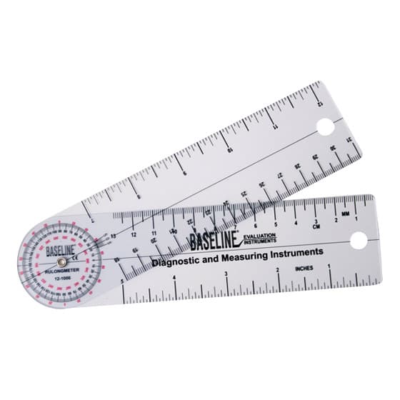 Baseline Plastic Goniometer 6 Inch Arms, 360 Degree, Rulongmeter Style - Package of 25 - Image 1