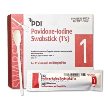 PDI Povidone-Iodine Impregnated Swabstick - Carton of 500 - Image 1