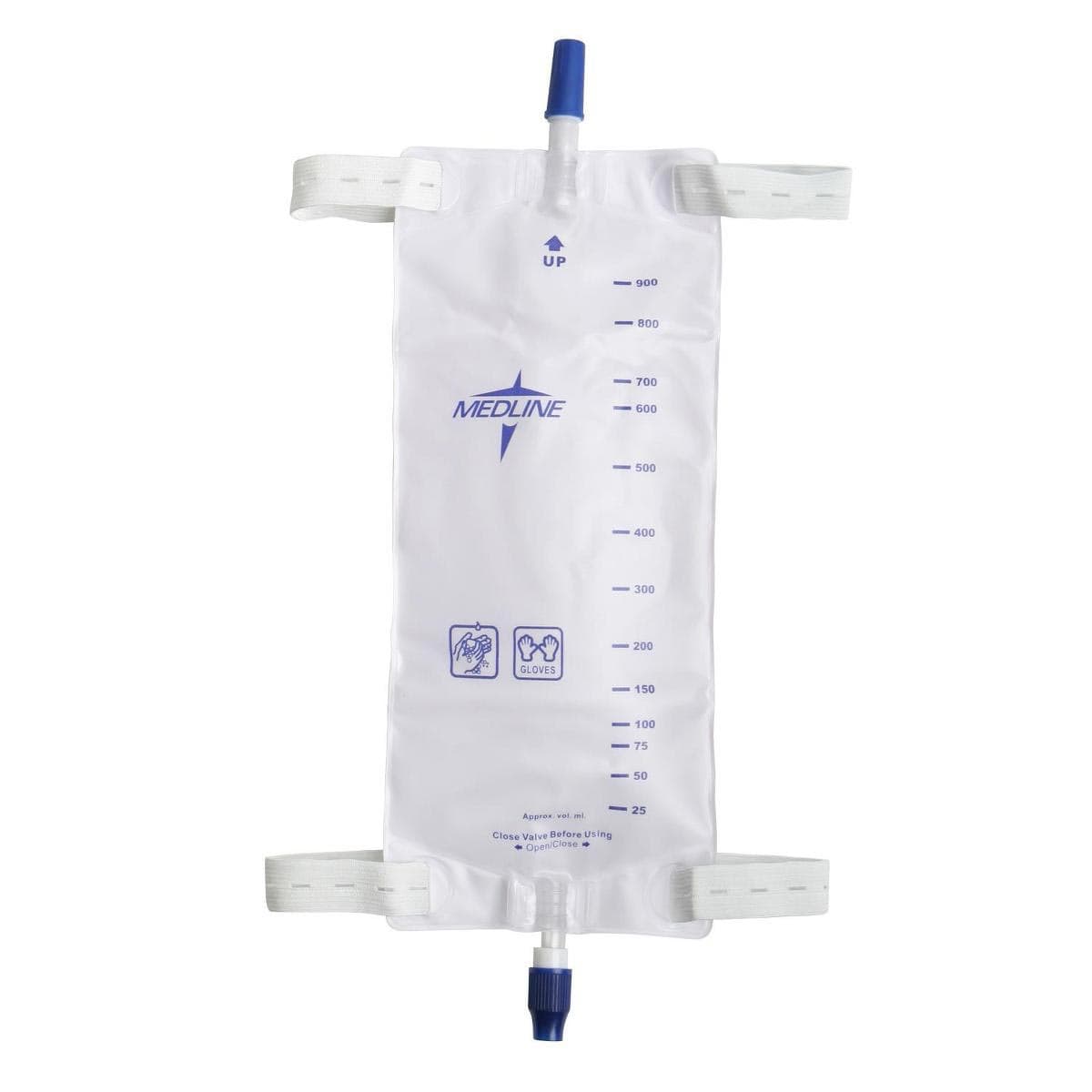 Medline Leg Bags with Twist-Valve Drainage Port, Large - Each - Image 1