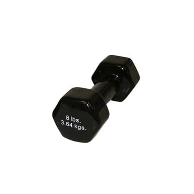 CanDo vinyl coated dumbbell, Black, 8 Lb - Each - Image 1