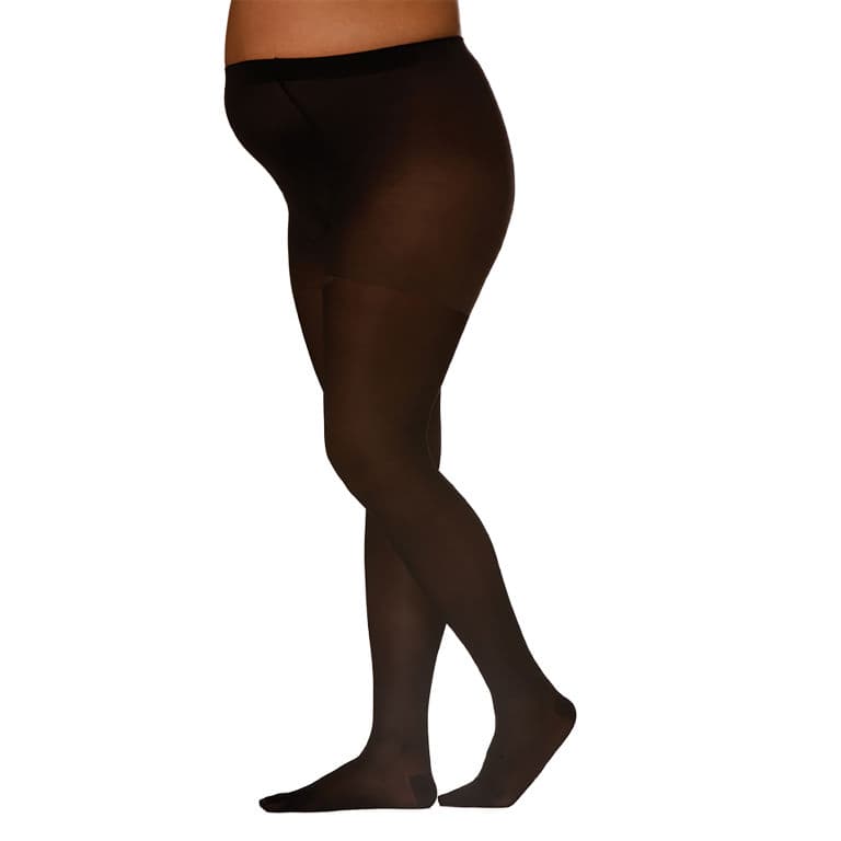 Sigvaris Women's Essential Opaque Plus Pantyhose, 20-30 mmHg Small-Short, Black - Pair - Image 1