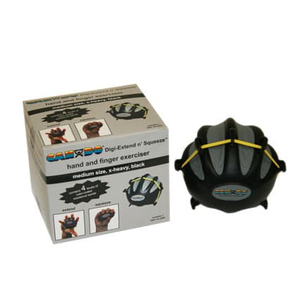 CanDo Digi-Extend n' Squeeze Hand Exerciser, Medium, Black, Extra Heavy - Image 1