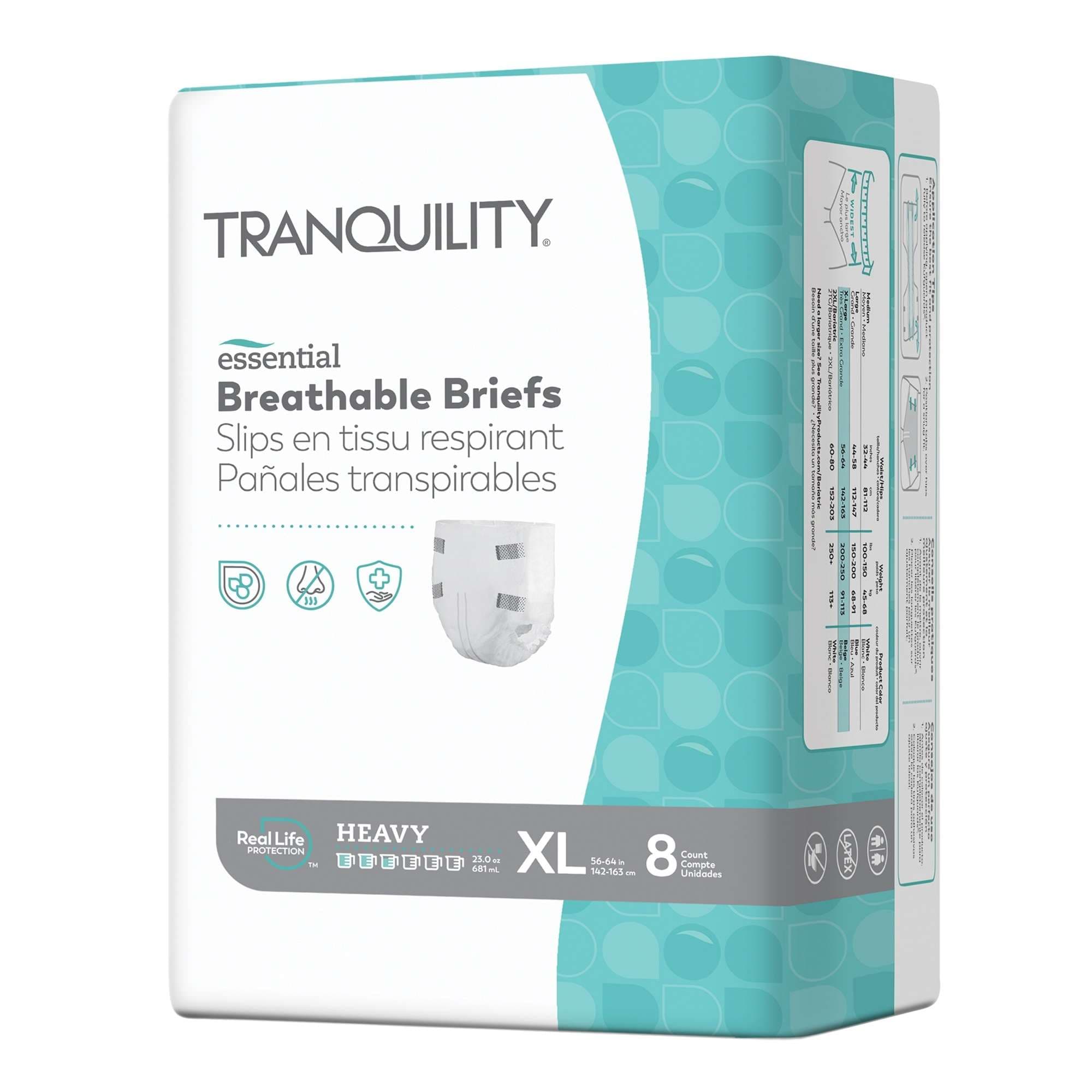 Tranquility Essential Heavy Breathable Briefs, Extra Large - Package of 8 - Image 1