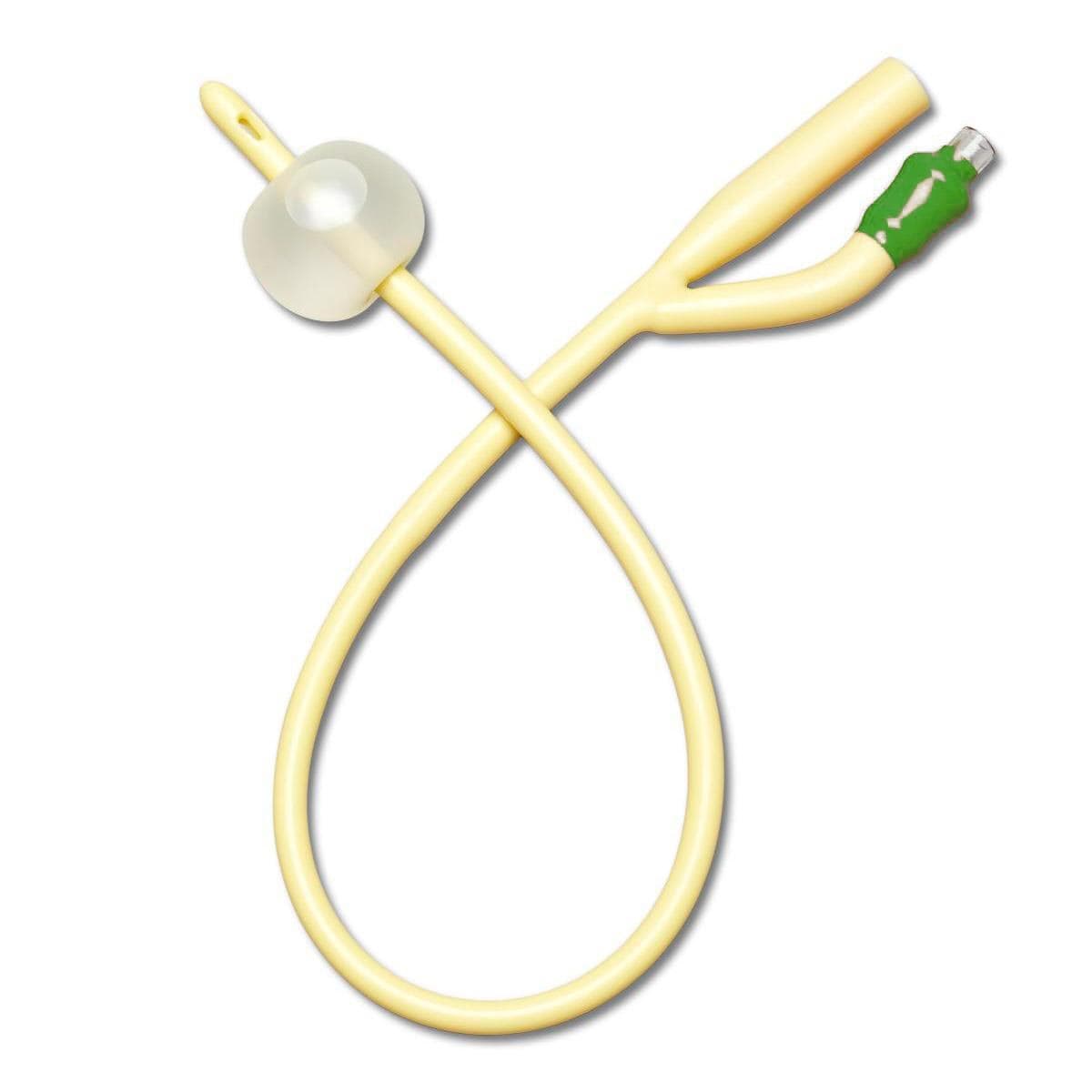 Medline 2-Way Silicone-Elastomer Coated Latex Foley Catheters, 10mL, 14 Fr - Case of 12 - Image 1