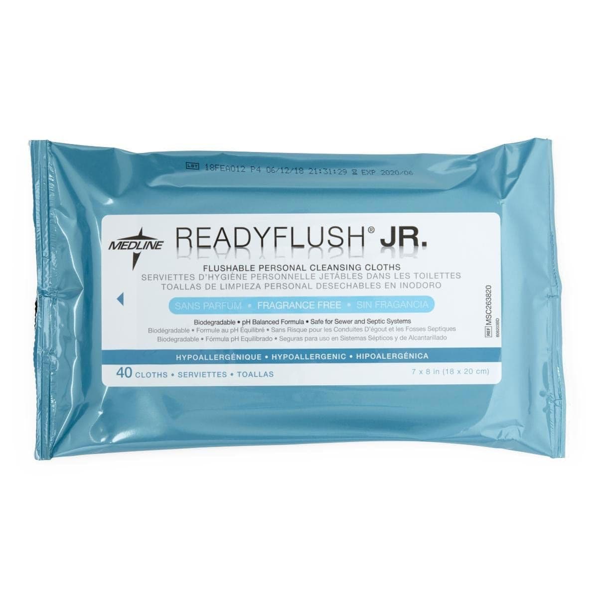 ReadyFlush JR. Flushable Personal Cleansing Cloths - 40 Wipes Per Package - Image 1