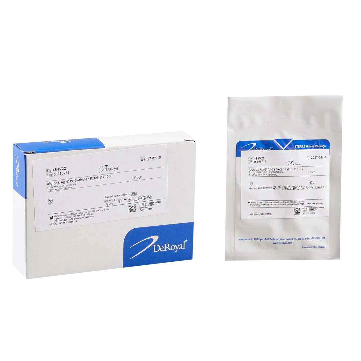 DeRoyal Algidex Ag IV Patch Silver Catheter Foam Dressing - Image 2