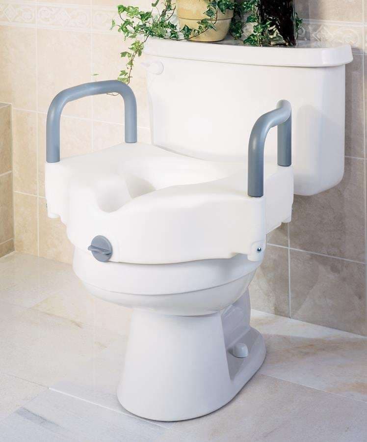 Medline 5" Raised Locking Toilet Seat with Arms - Image 3