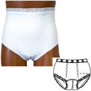 Options Ladies Split-Cotton Crotch Brief with Built-In Barrier Support, White - Image 3