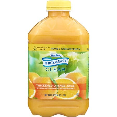 Thick and Easy Clear Honey Consistency Thickened Beverage, Orange Juice, 46 oz - Case of 6 - Image 1