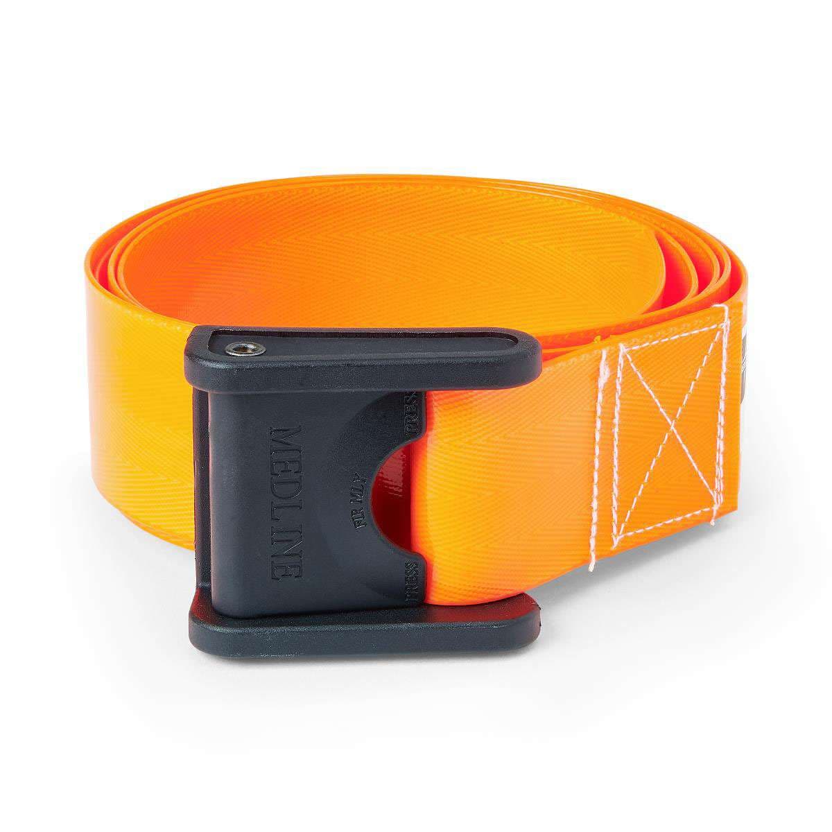 Medline Polyurethane Coated Wipeable Gait Belt, 72 Inch,Orange - Image 1