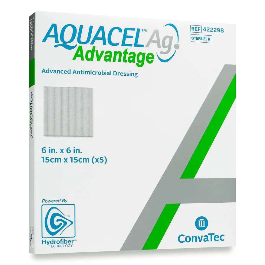 Aquacel Ag Advantage Dressing, 6 x 6 Inch - Box of 5 - Image 1