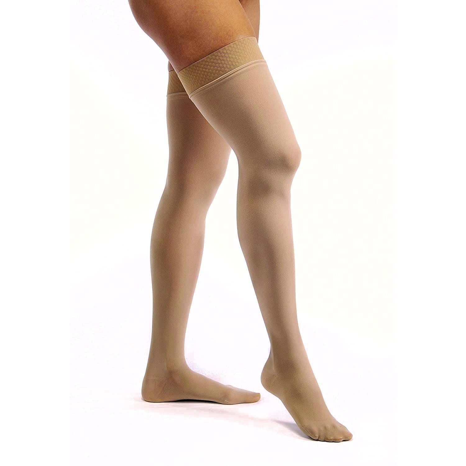 Jobst Opaque Dot Band Compression Stockings, Closed Toe, 30-40mmHg, Large, Honey - Pair - Image 1
