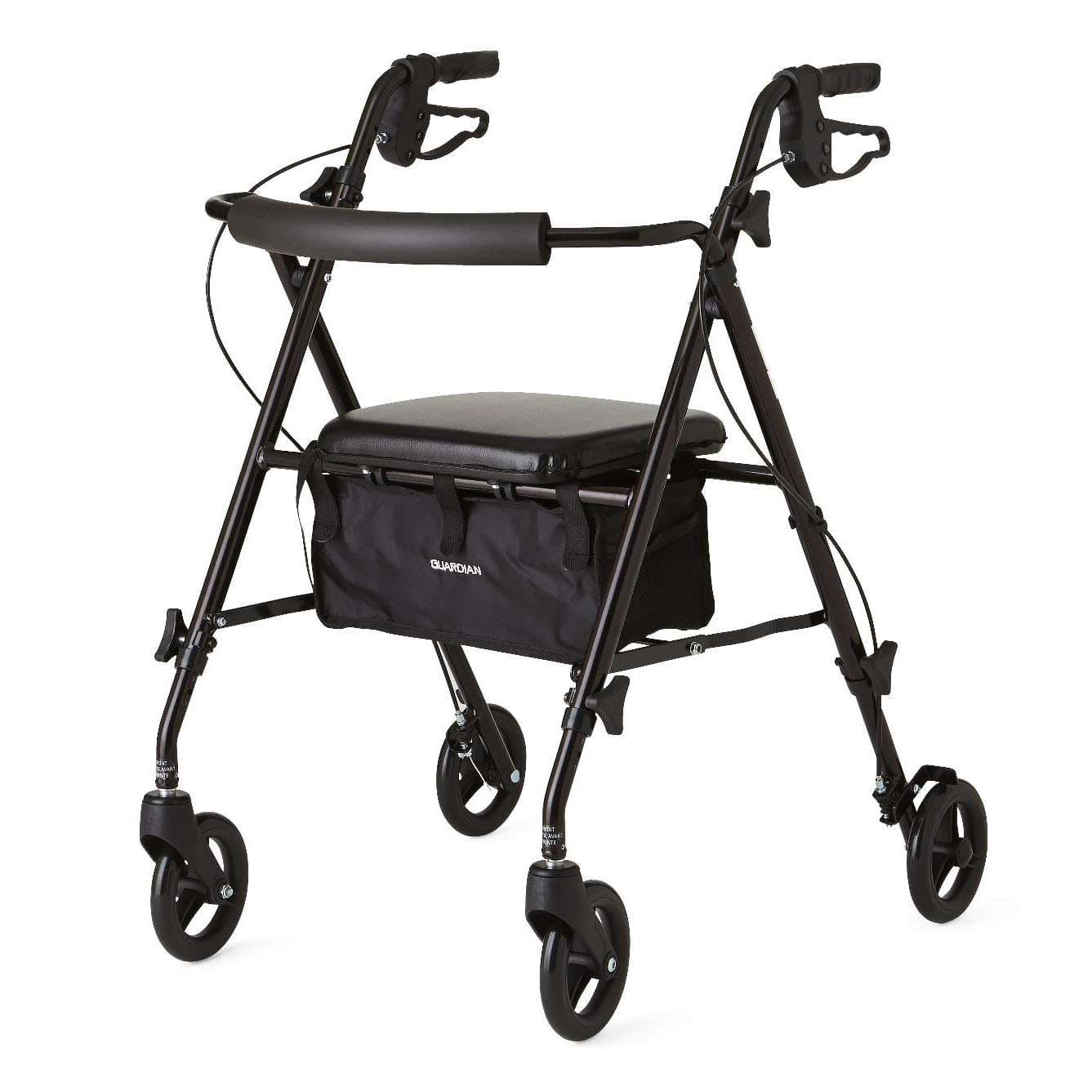 Medline Superlight Aluminum Rollator, Black - Each - Image 1