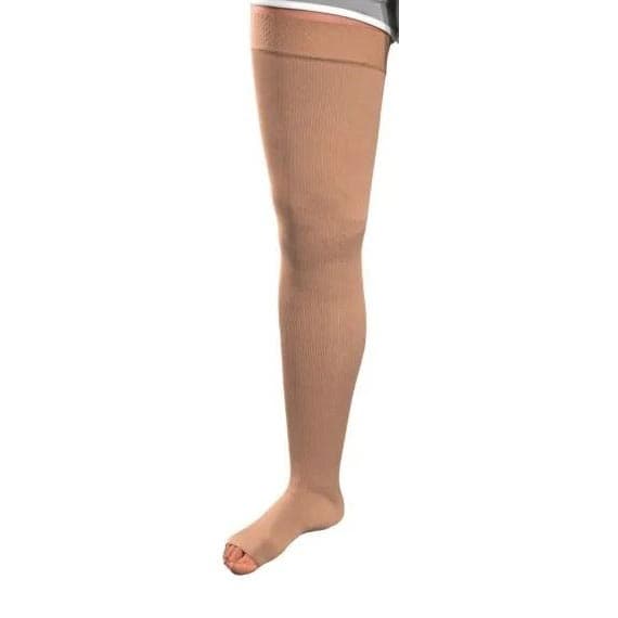 ExoStrong Thigh High, Silicone Top, Open Toe, Short, Small, Beige - Image 1