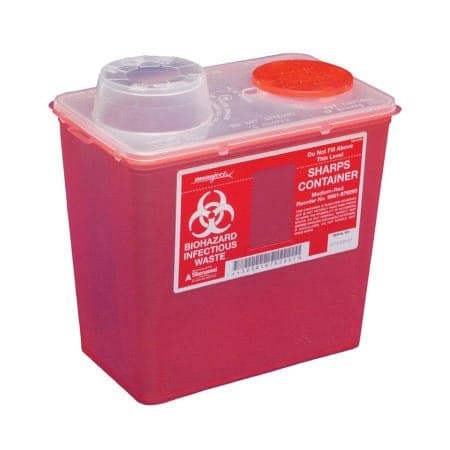 Monoject Multi- Purpose Sharps Container with Vertical Drop Lid, 14 Quart - Each - Image 1