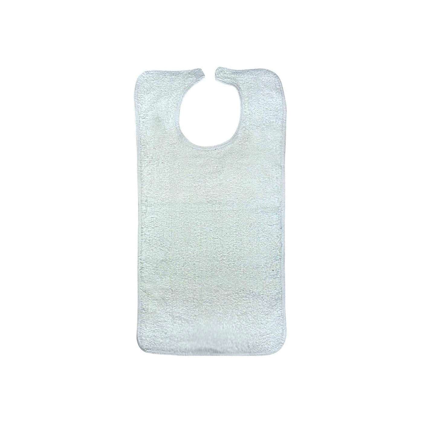 Becks Classic Terry Adult Bib, 18 X 34 Inch, White - Image 1
