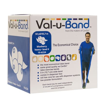 Val-u-Band Low Powder Exercise Band, 50 yard, blueberry, Heavy - Image 1