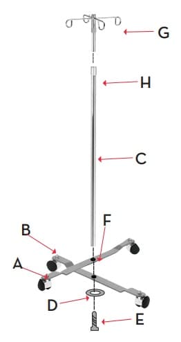 Drive Economy IV Pole with 4 Leg and Removable Top - Image 2