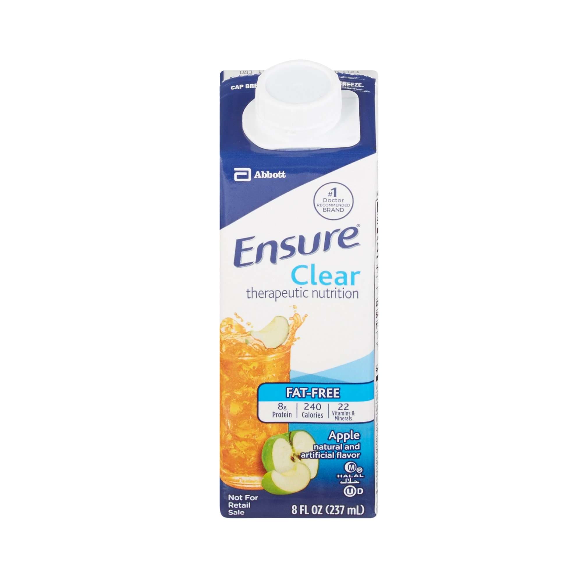 Ensure Clear Therapeutic Nutritional Shake, Apple, 8 oz. - Each - Image 1