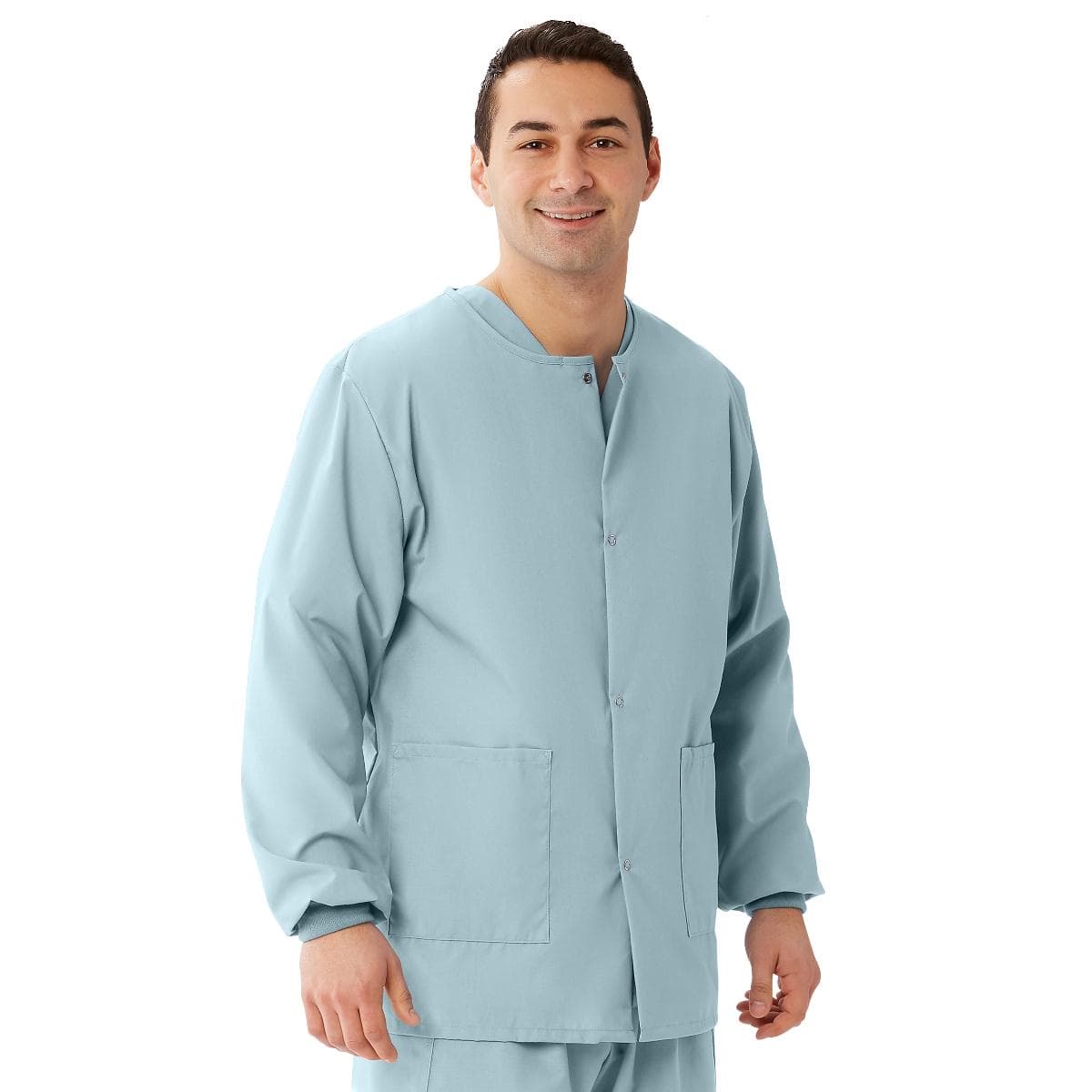 Medline Angelstat Misty Green Unisex Scrub Jacket, Small - Image 1