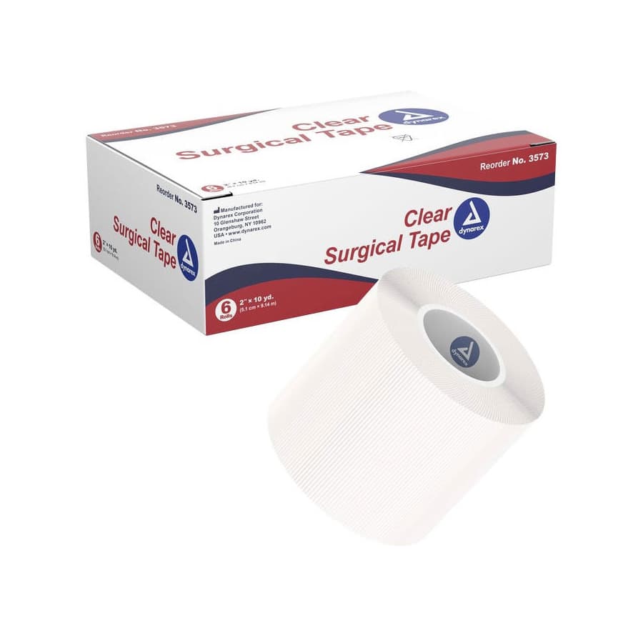 Dynarex Clear Surgical Tape, 2 Inch x 10 Yard - Box of 6 - Image 1
