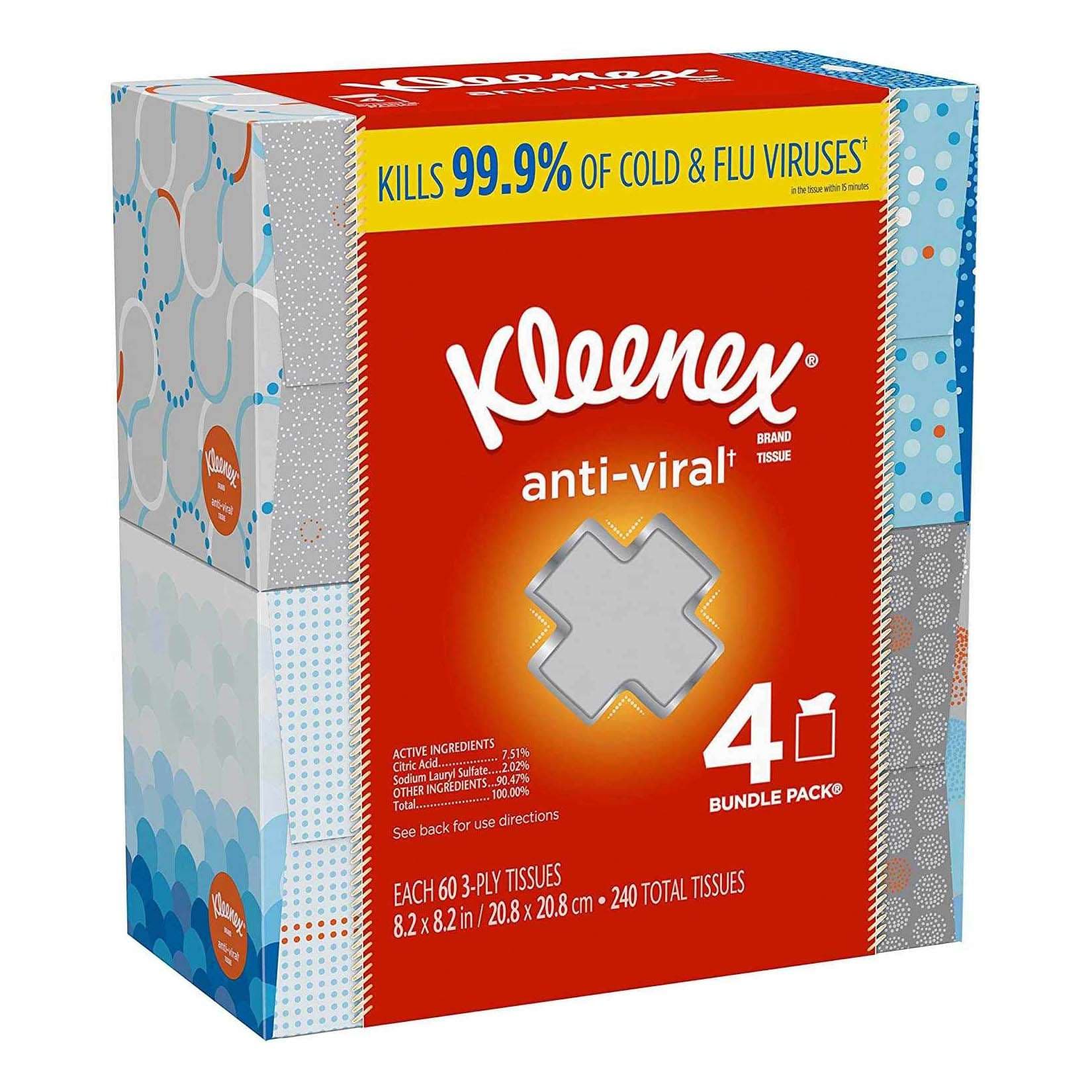 Kleenex Anti-Viral 3-Ply Facial Tissue - Package of 55 - Image 1