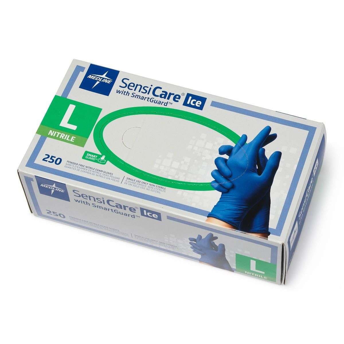 SensiCare Ice with SmartGuard Exam Glove, Large - Box of 250 - Image 1