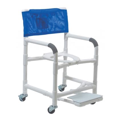 Lumex 22" PVC Shower Commode Chair with Sliding Footrest