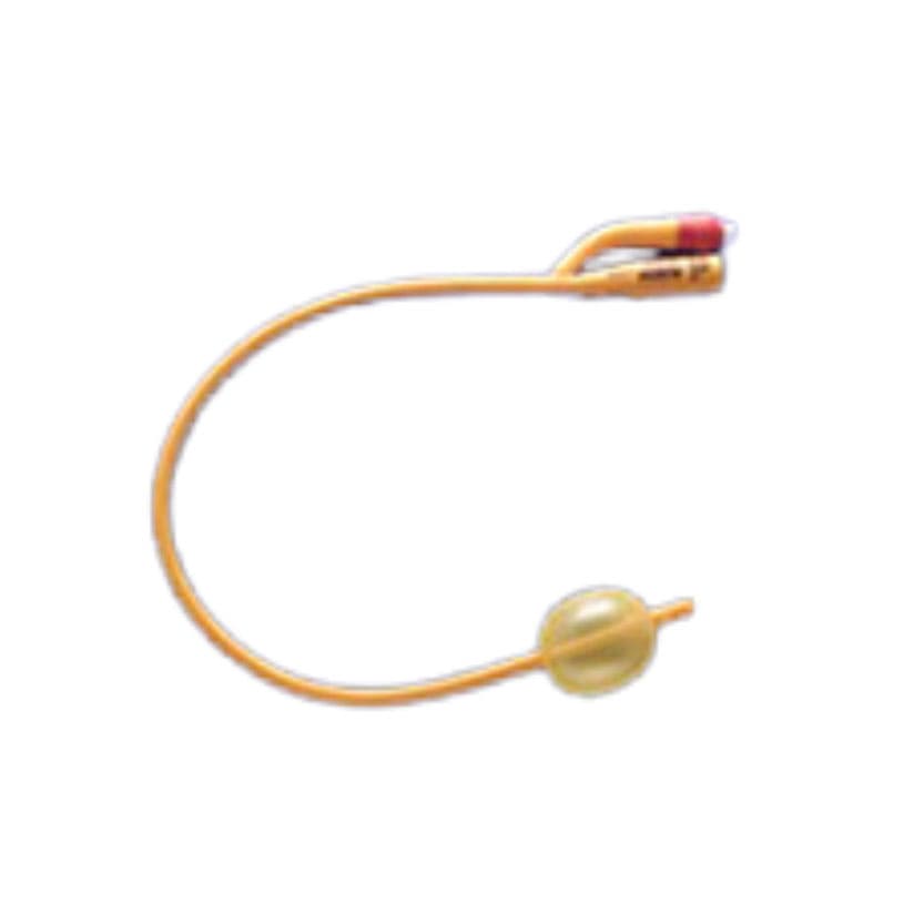 Rusch Gold Siliconized Coated 2-Way Foley Catheter, 14 Fr 16" - Each - Image 1