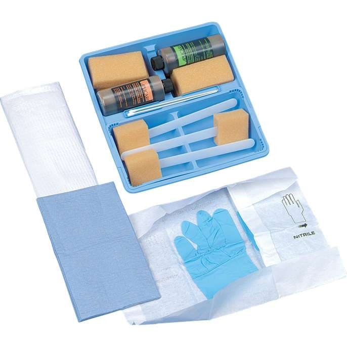 DeRoyal Dry Skin Prep Scrub Tray - Case of 20 - Image 1