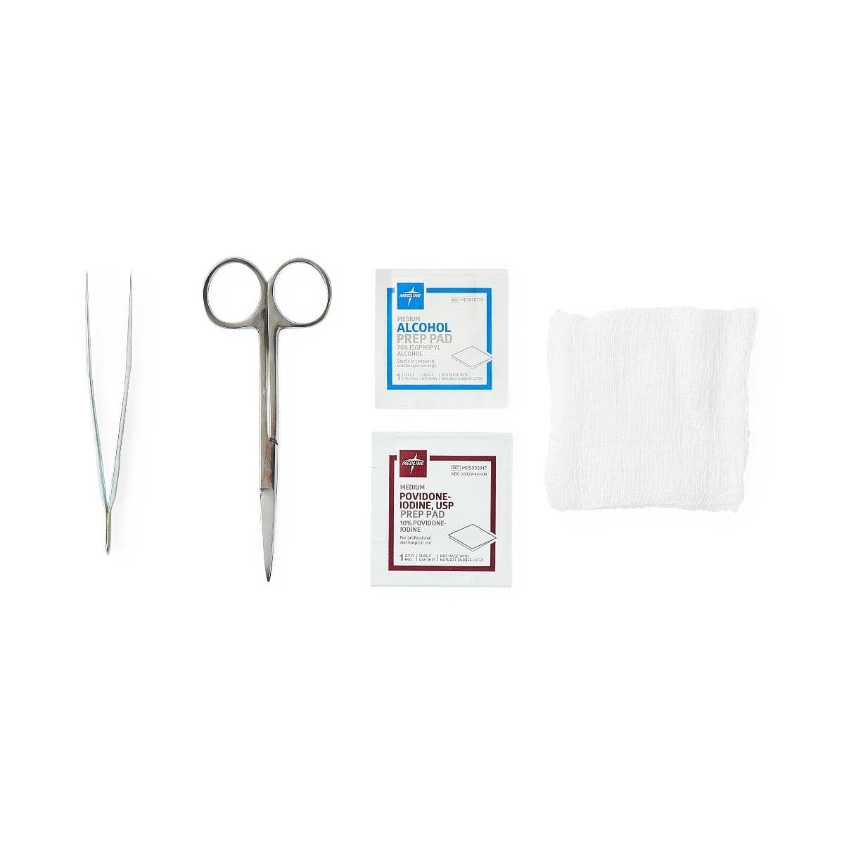 Medline Suture Removal Tray with Stainless Steel Iris Forceps - Case of 50 - Image 1