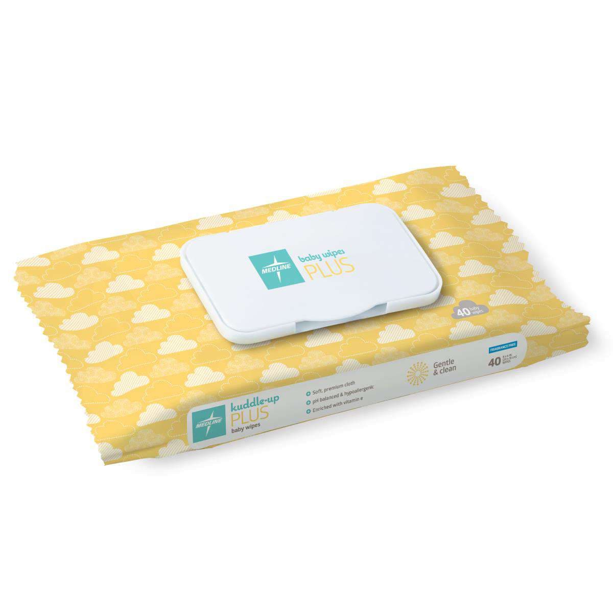 Medline Hypoallergenic Fragrance Free Baby Wipes - Case of 960 - Image 1