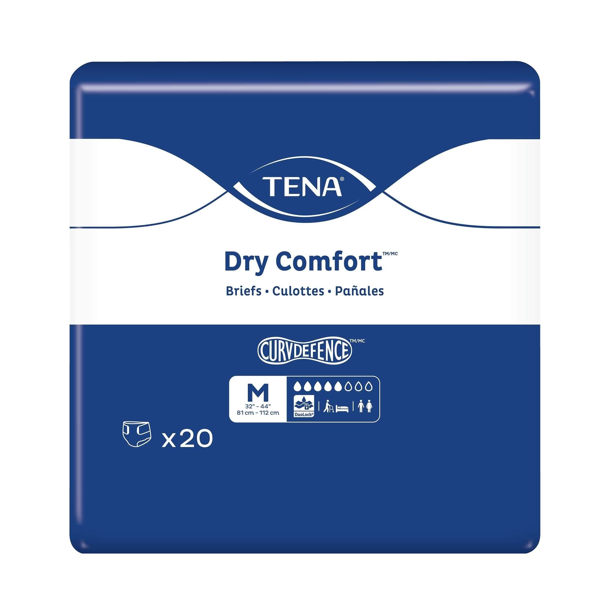 TENA Dry Comfort Incontinence Brief with CurvDefense, Medium - Package of 20 - Image 1