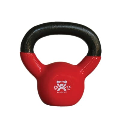 CanDo vinyl-coated kettlebell, Red, 7.5 Lbs - Image 1
