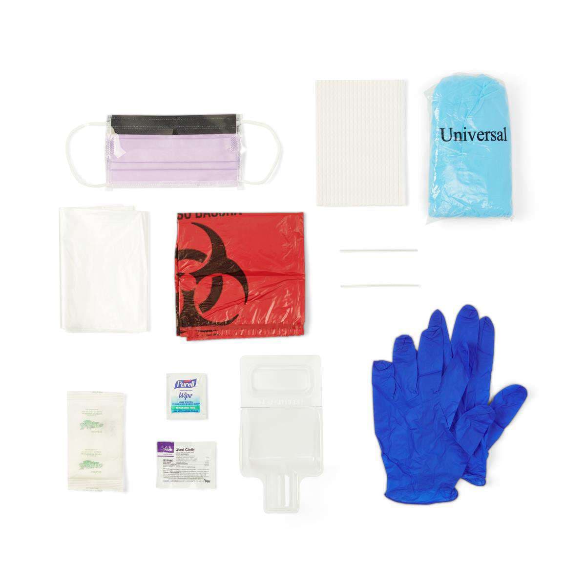 Medline Deluxe Biohazard Spill Kit - Case of 6 - Image 1
