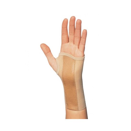 ProCare Low Profile Elastic Wrist Brace Elastic Left Hand Beige, Extra Small - Image 1