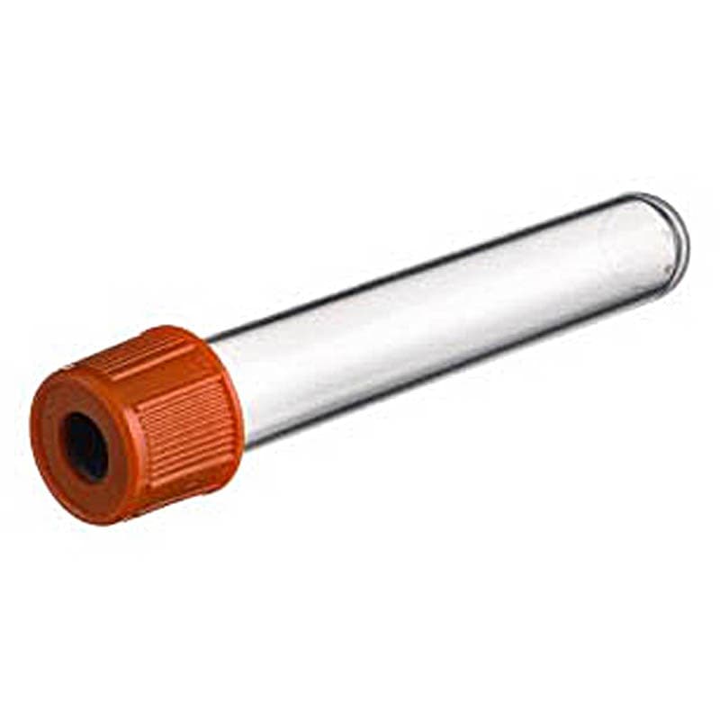 VACUETTE Multiplex Secondary Tube Plain NonSterile Clear Tube, Orange, 13 x 75 mm - Case of 2000 - Image 1