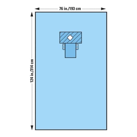 Halyard Blue EENT Drape Without Covers, 76 W x 124 L Inch - Case of 13 - Image 1